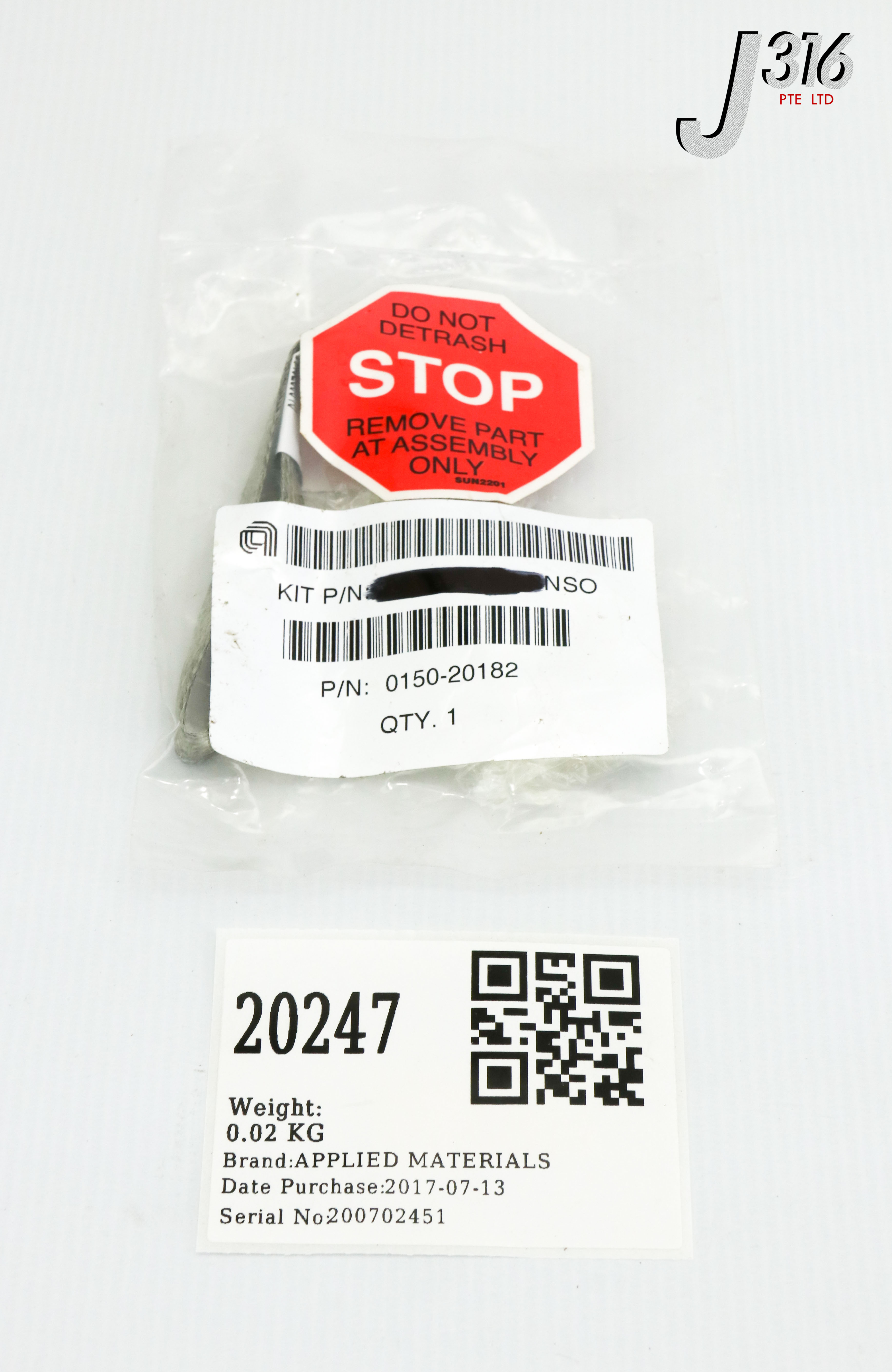 バッグ M 20247 APPLIED MATERIALS CABLE ASSY, CHASSIS GND, MDX, 1 FT (NEW
